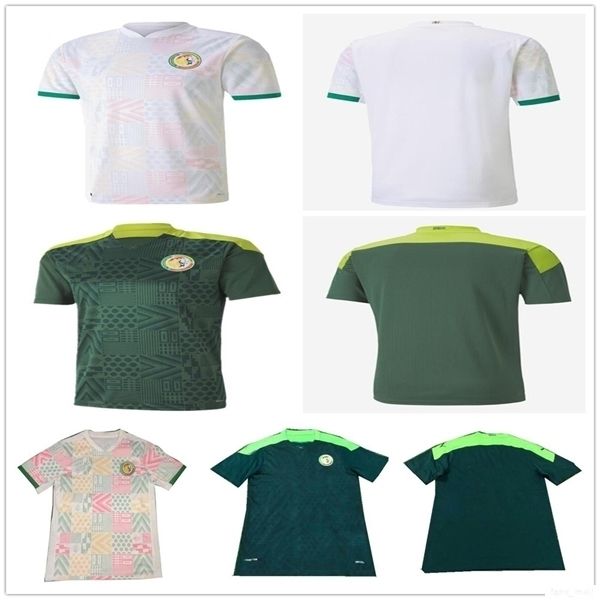 

20 21 africa cup senegal football jersey 10 mane koulibaly gueye kouyate ciss sarr custom home away green white soccer shirt maillot de foot, Black;yellow