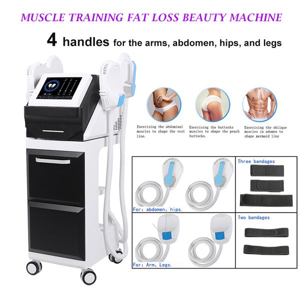 

4 handles emslim high intensity electromagnetic muscle building body sculpting beauty slimming equipment energy toning emslim