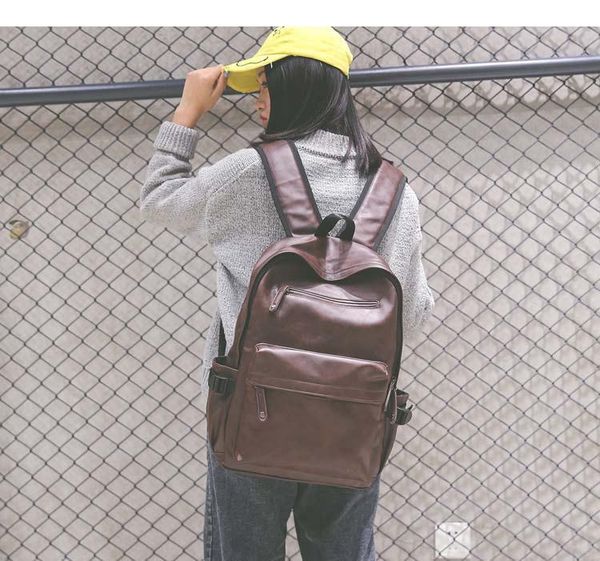 

backpack style woman youth pu leather backpacks for teenage girls female school bag