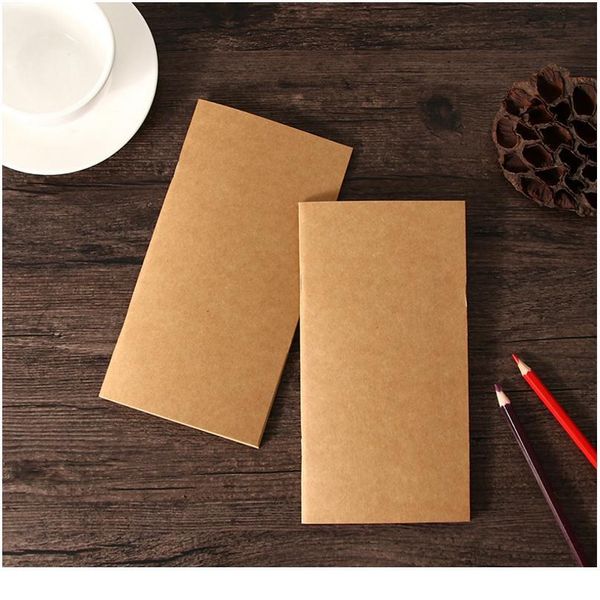 

1pc/lot blank kraft sketchbook 110mmx210mm traveler's notebook planner memo diary notebook standard style paper book pa sqclws