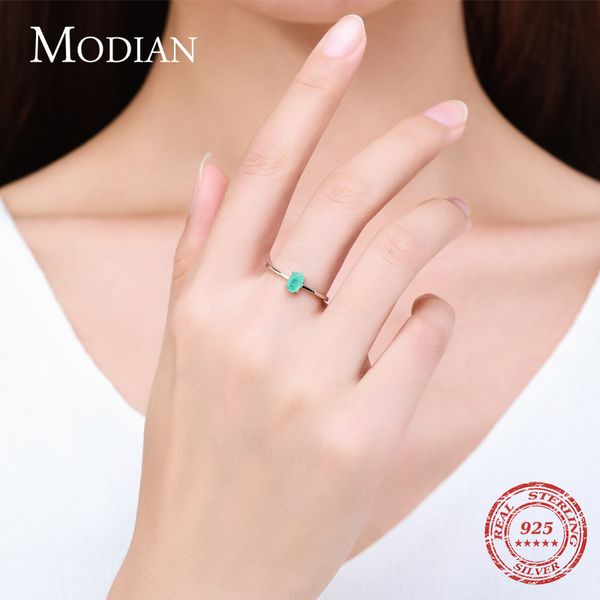 

modian 925 sterling silver fashion oval finger rings for women elegant paraiba tourmaline engagement wedding statement jewelry fashion desig