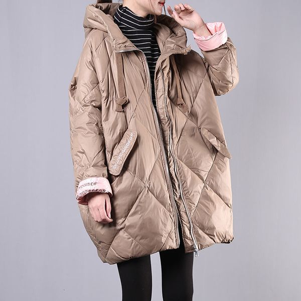 

new women's thick winter coat loose hooded women's jacket coat plus size women's coat jacket female casaco feminino parkas 20, Black
