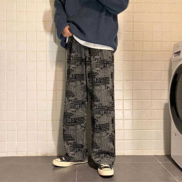 

men's jeans justar autumn knitted loose wide leg mopping casual, Blue