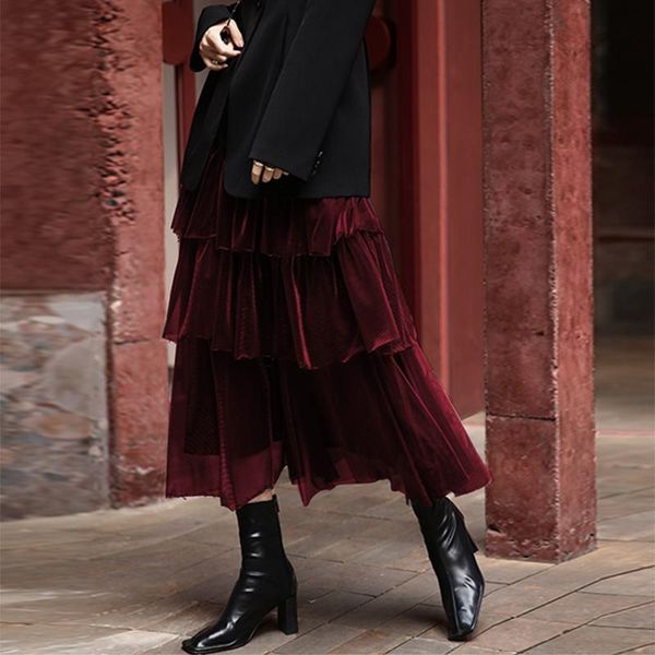 

vonda women skirts 2020 casual loose ruffled skirts plus size solid color party streetwears femme high waist bohemian robe s-5xl, Black
