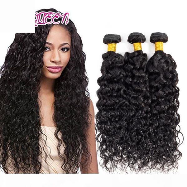 

3pcs lot water wave hair curly weave remy peruvian virgin hair wet and wavy peruvian human hair extensions 8-28inch natural color, Black;brown
