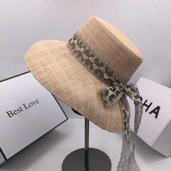 

summer new ceiling fisherman hat female hepburn windy eaves elegant sunhat ribbon basin restoring ancient ways bucket hats1, Blue;gray