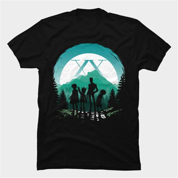 

hunter x hunter gon killua leo kurapika shadow black t-shirt size s - 3xl loose size tee shirt sport hooded sweatshirt hoodie