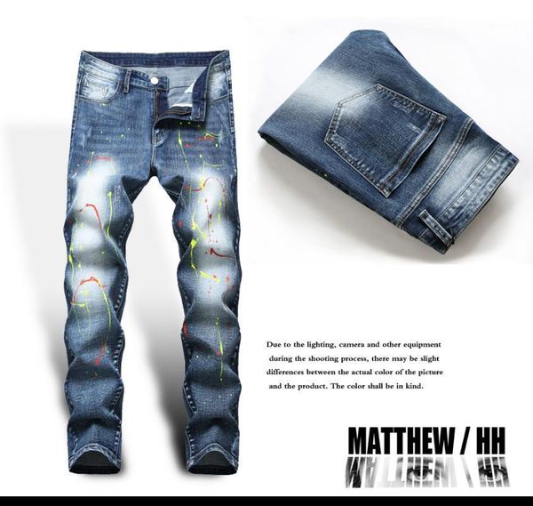 

men's casual jeans men's straight zipper wear resistant jeans casual fashion warm pants b0091, Blue