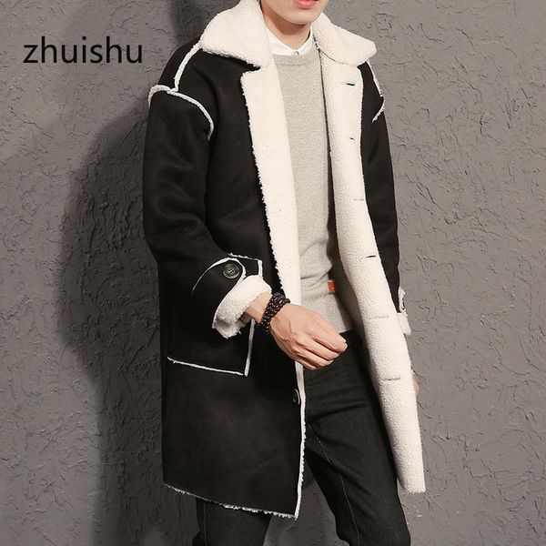 

men's jackets zhuishu2021 winter casual jacket warm windbreaker thick coat clothing wool fleece, Black;brown