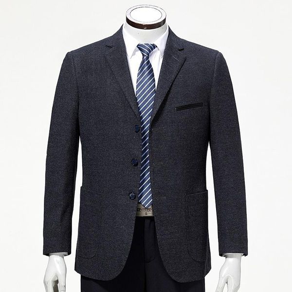 

hipping2021 age season business single leisure suit men's middle-aged wool wash and wear suit men's jacket, Gray