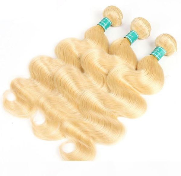 

10a hair weft blonde hair weaving #613 blonde color body wave vietnamese virgin human hair bundles for woman fast ing, Black