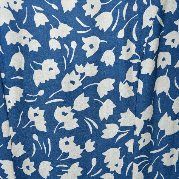 

2020 spring autumn short sleeve v neck blue floral print belted single breasted mid-calf dress women fashion dresses s271823189, Black;gray