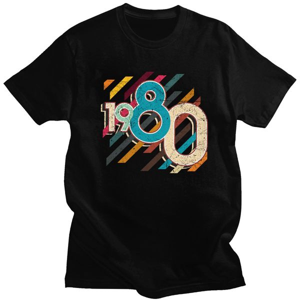 

fashion retro vintage born in 1980 tshirt short sleeve 40th 40 years old birthday gift merch sport hooded sweatshirt hoodie men t shirt