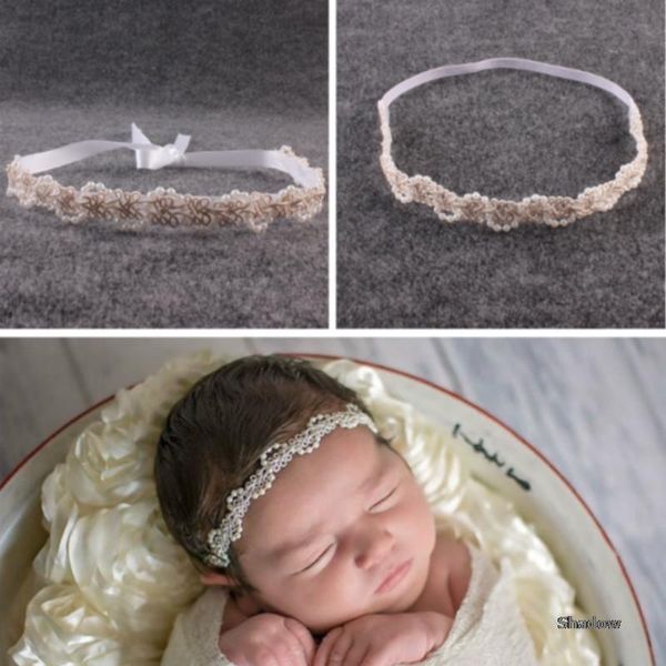 

newborn pgraphy props baby headband pearl hairband infant p shoot decortations baby p headwear princess headband, Slivery;white