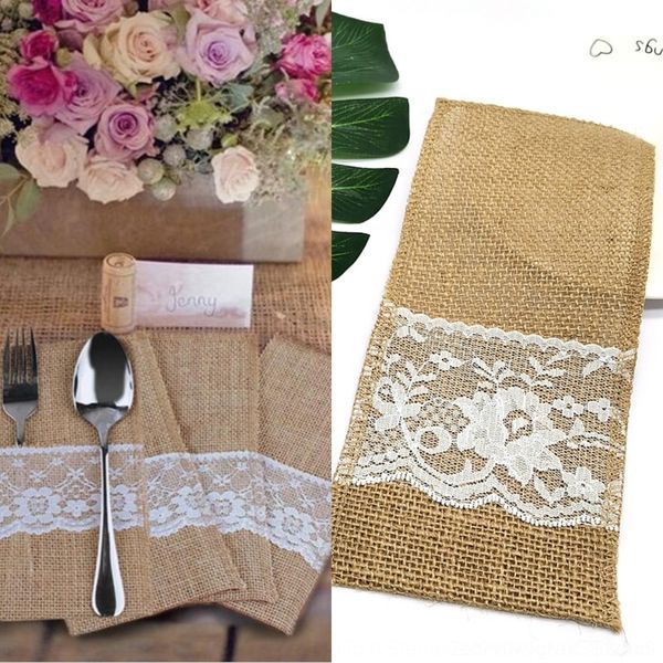 

bwryz linen laceand fork gift decoration linenand bag wedding festival craft christmas fork gift bag diy jznax