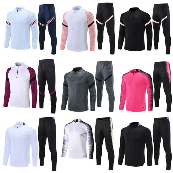 

tracksuit 2021 men + kids mbappe football training suits 19 20 21 22 mens survetement maillots de foot chandal futbol tuta jogging set, Black