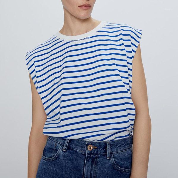 

casual loose striped knit cotton t shirts women o neck sleeveless plus size t shirt female street wear tees1, White