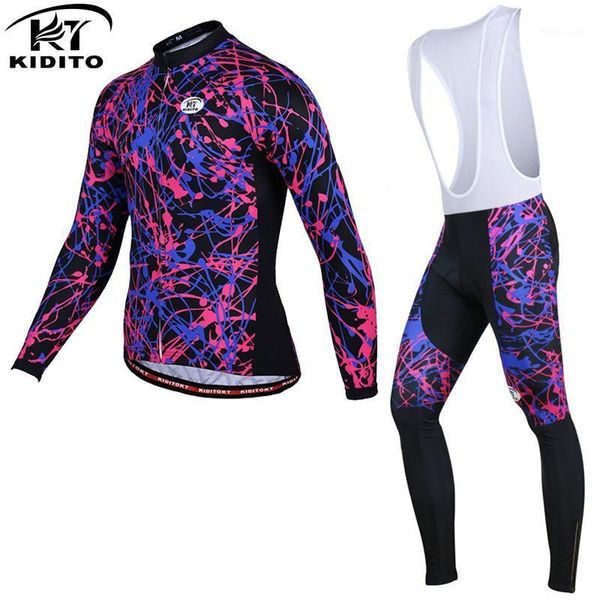 

kiditokt 2020 winter thermal cycling jersey sets mountain bike cycling clothing anti-pilling racing clothes for men1, Black;blue