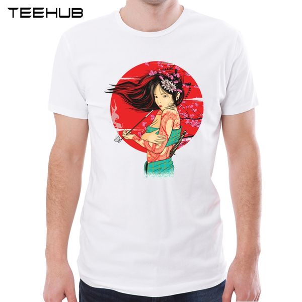 

teehub japanese girl men t-shirt short sleeve hipster the geisha printed men's geek tee shirts sport hooded sweatshirt hoodie