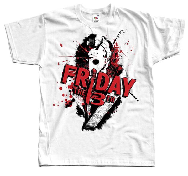 

friday the 13th white t shirt jason voorhees horror sizes s 5xl cotton men t shirt short sleeve cotton sport hooded sweatshirt hoodie