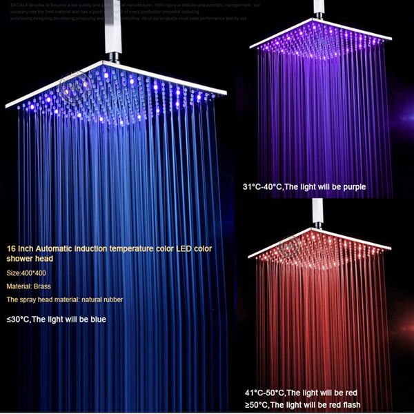 

becola 16 дюймов с твердой латунью хромированный светодиодный дождевой душевой головкой с душевой кабиной led161600a becola 16 sqczm