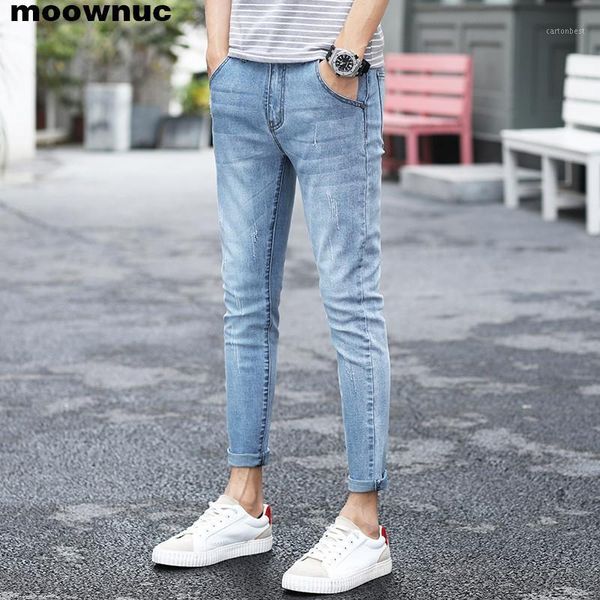 

men's jeans 2021 spring arrival fashion casual slim fit pants elastic for men pencil classic trousers1, Blue