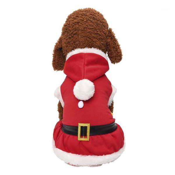

new pet santa clothes keep warm in winter christmas pattern cat and dog costume disfraz perro dog hoodiexs1