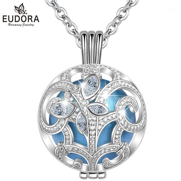 

eudora 20mm silver harmony bola ball cage pendant butterfly french iris style necklace fit diy chime ball jewelry for women k3551