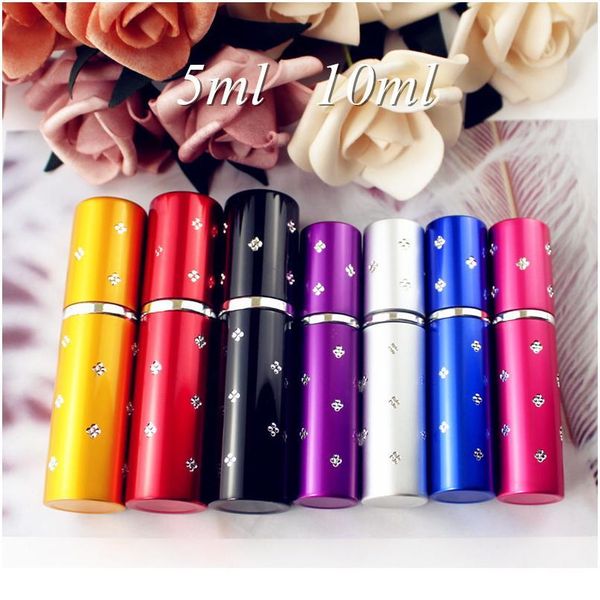 

1pc 5ml 10ml mini portable perfume bottle travel refillable empty perfume atomizer metal spray scent p qylpvd