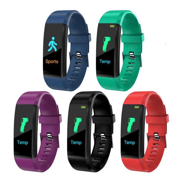 

watch 115plus smart temperature measurement blood prsure exercise wristband bluetooth