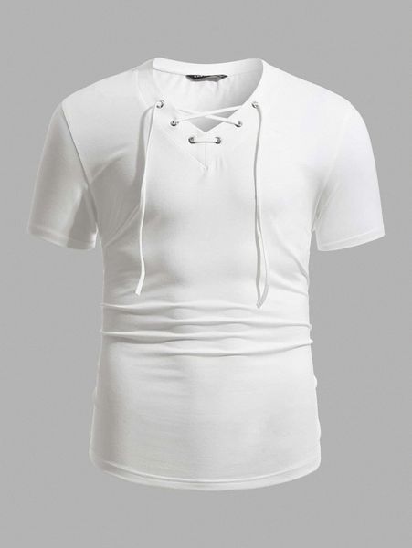 

men grommet eyelet lace up neck s5wq#, White;black