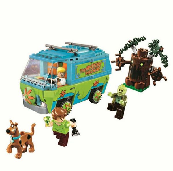 

10430 new arrival educational scooby doo bus mystery machine mini action figure building blocks toy for children