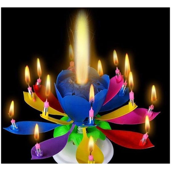 

musical birthday candle birthday cake er decoration magic lotus flower candles blossom rotating sp jllkte eatout