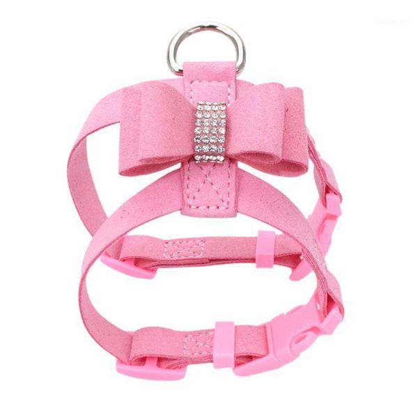 

pet dog collar multicolor chest strap with buckle drilling sparkling bow soft durable pet dog accessories1