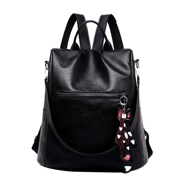 

female backpack leath color matching school bag wild fashion leisure travel bag student backpack shoulder #r15