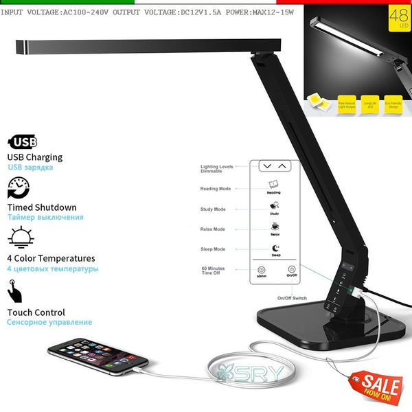 

multi-function timing desk lamp 15w and 4 kind of lighting lamp table led with usb charging port touch control memory function 1020