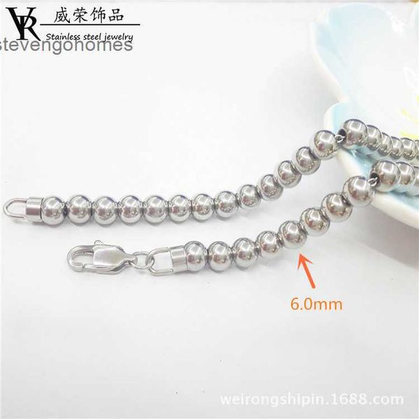 

diy stainless bead bracelet titanium steel necklace korean popular jewelry, Silver