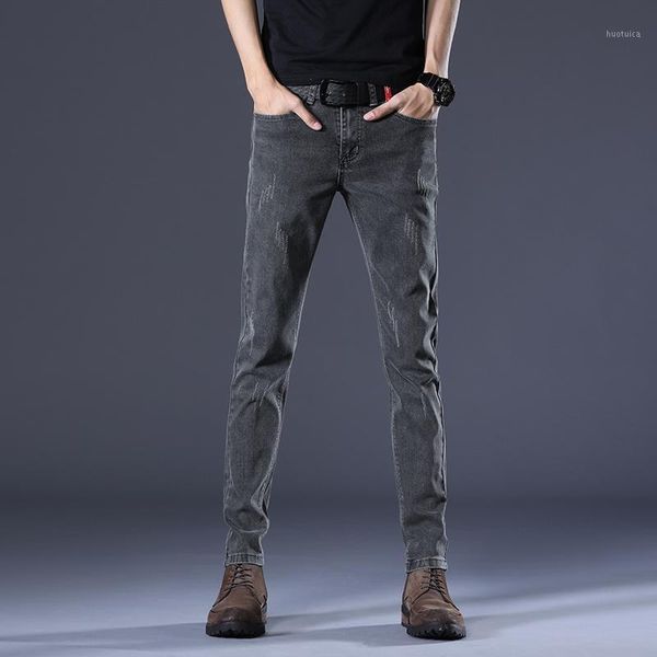 

2020 nuevos pantalones vaqueros de algodón de los hombres alta calidad marca famosa,de otoño jean grandes moda1, Blue