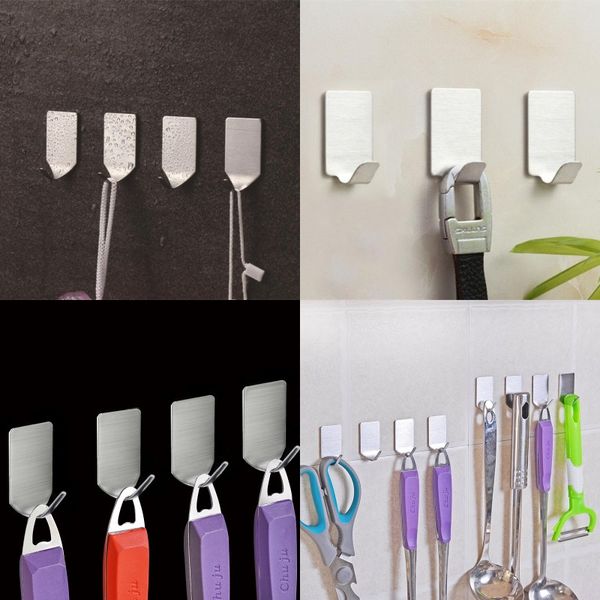 

stainless steel hooks no drilling exquisite strength shower room kitchen popular hook portable creative sell well 4 5ko j1
