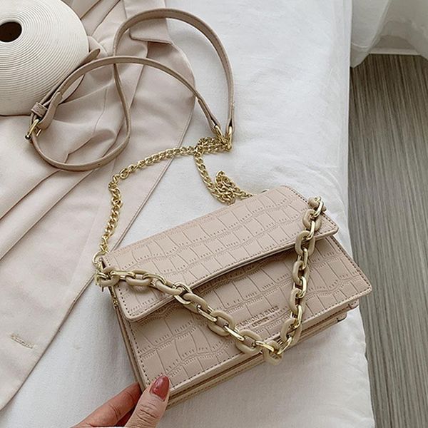 

crocodile pattern chain shoulder bag for women 2021 retro quality crossbody bags travel cross body bag chain handbag