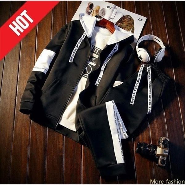 

ready stock men's set hoodies sweater + joggers & sweatpants 201210, Gray
