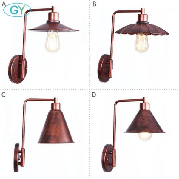 

wall lamp rustic metal shade sconce retro lighting fixture for living room/bedroom/kitchen mount bathroom lighting1