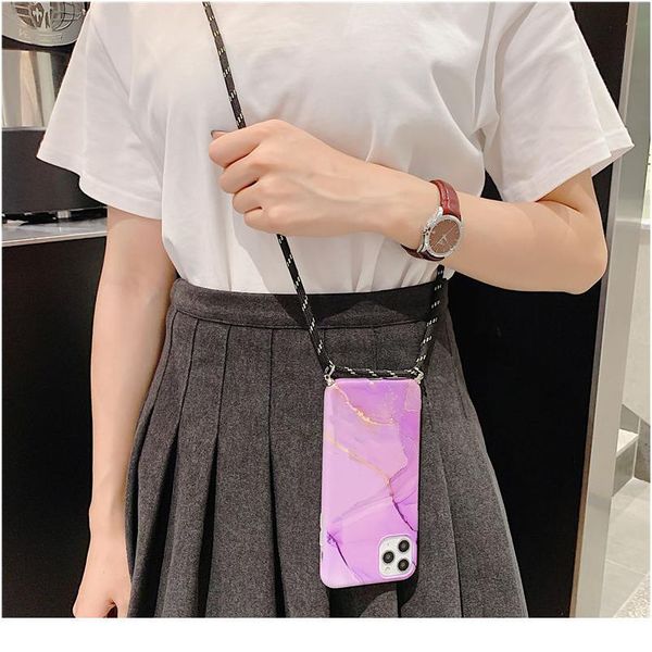 

crossbody lanyard marble phone case for iphone 11 11pro max xr xs max x 7 8 plus gradient marble soft c qylnqt