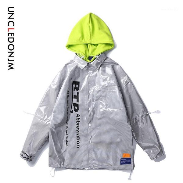 

men's jackets uncledonjm brand 2021 younger casual pvc striped turn-down collar patchwork full length sleeves men jacket 617w1, Black;brown