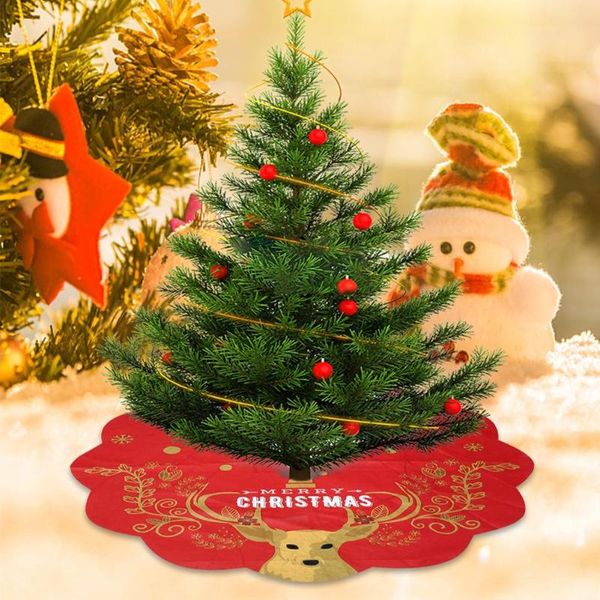 

84cm snowman elk christmas tree skirt beautiful holiday decoreation floor mat cover party decor #co