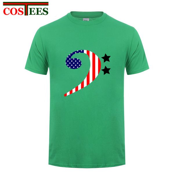 

sport american flag bass clef t shirt men music t-shirt unique artwork tshirt adults brand clothing heavy metal rock&roll t shirt