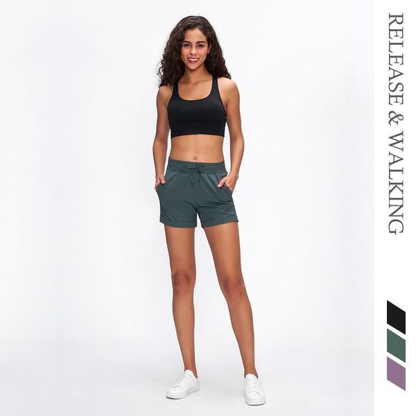 

r&w summer running shorts women marathon quick dry shorts gym loose sport breathable yoga pocket s-xxl high waist fitness, White;red