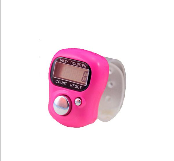 

dhl fedex 500pcs mini hand hold band tally counter lcd digital screen finger ring electronic head count tasbeeh