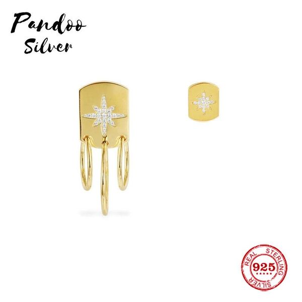 

hoop & huggie fashion charm copy copy, asymmetric star earring with hoops and its stud women monaco luxury jewelry gift, Golden;silver