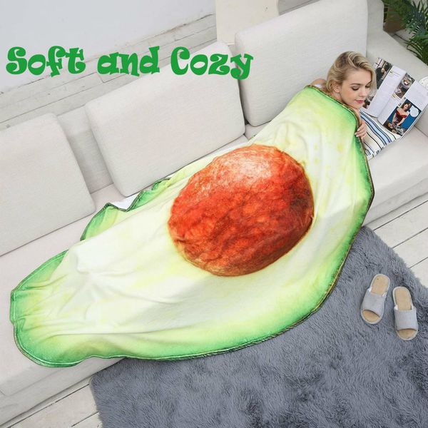 

3d mexico volume cake beef avocado shape throw wool blanket food flannel funny lint carpet